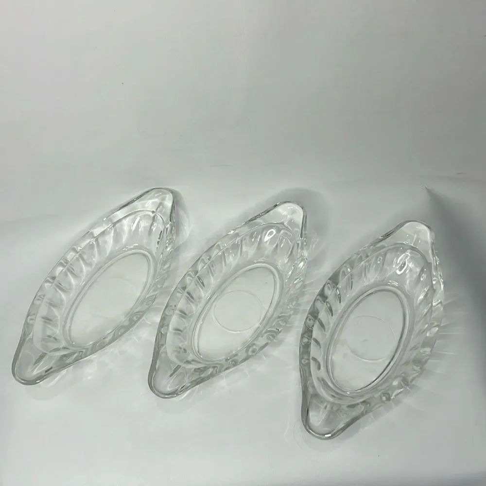 Banana Split Boats Made USA Set Of 3 Dishwasher Safe 4 1/4 Wide 9 In Long Fluted